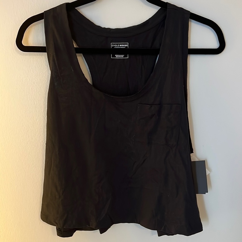 NWT Marika Cycle House Black Crop Racerback Tank / Size XL - Picture 3 of 5